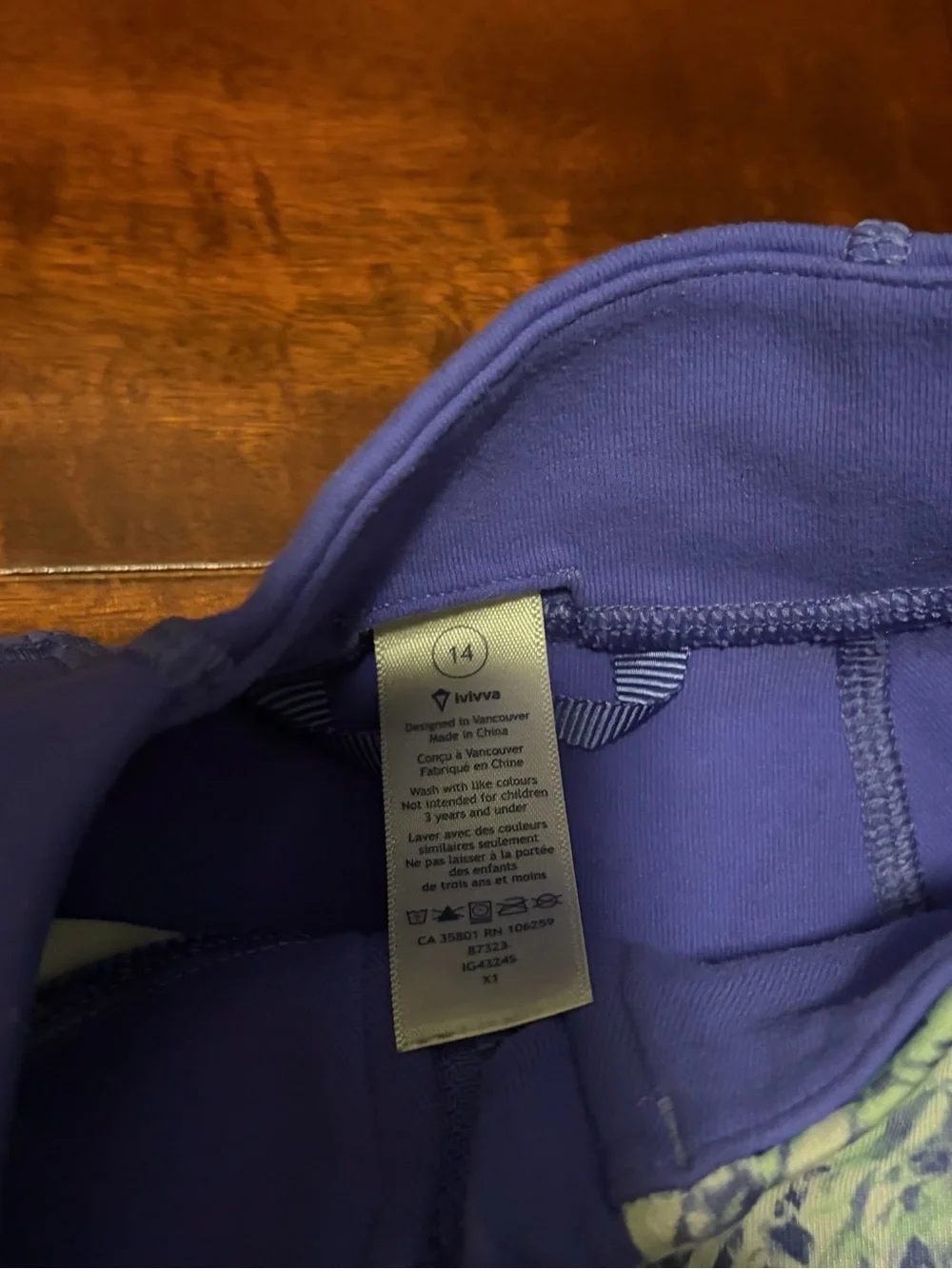Ivivva Purple Active Zip Jacket with Patterned Panels